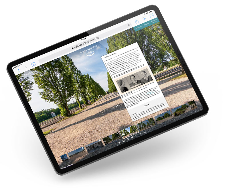 Bestviews iPad KZ-Gedenkstätte Dachau 360° virtueller barrierefreier Rundgang KZ-Gedenkstätte Dachau iPad
