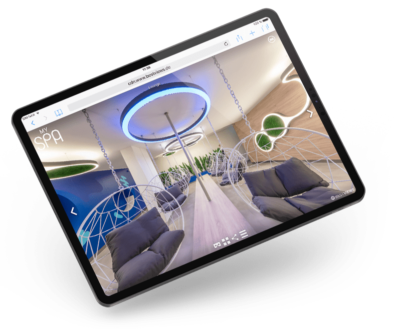 BESTVIEWS 360° Tour MySpa Virtueller 360° Rundgang MySpa Tablet