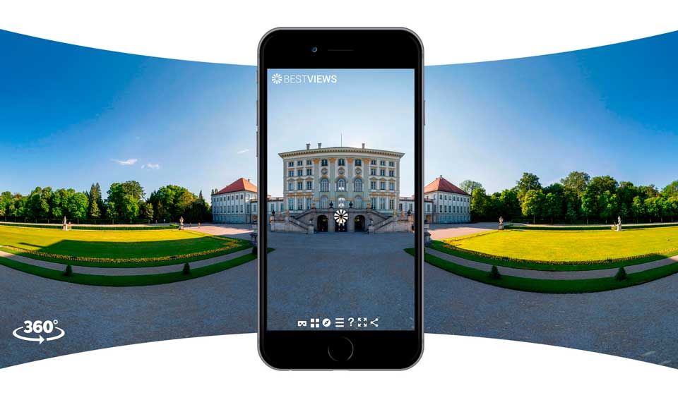 iphone-360-Grad-tour-München-Morgen-Schloss-Nymphenburg virtueller Rundgang München Morgen mit dem Smartphone erleben