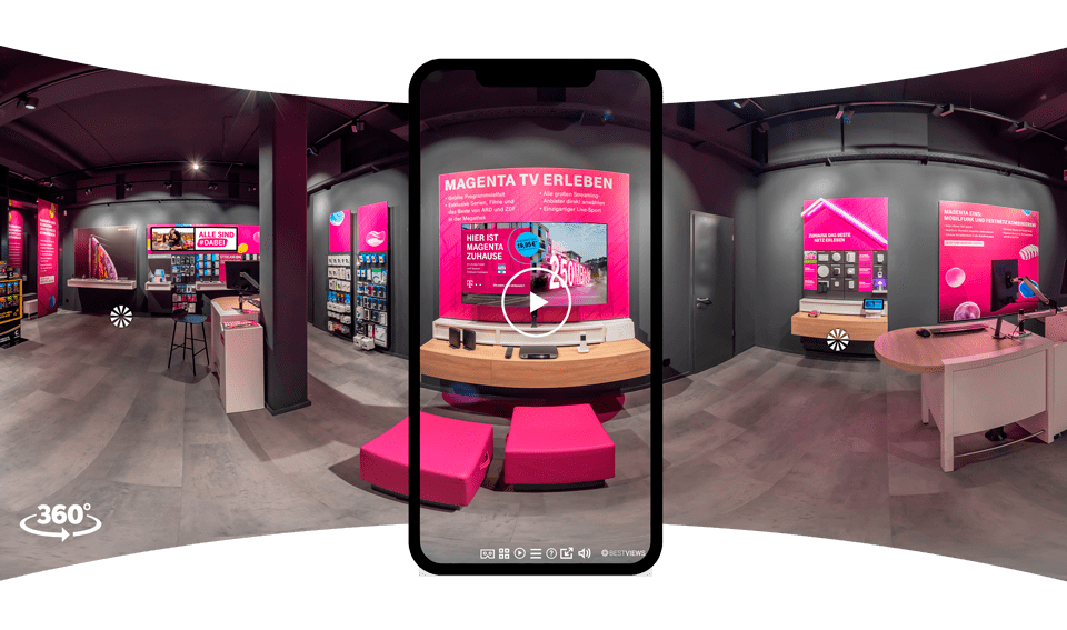 BESTVIEWS virtueller Rundgang Showroom Telekom Virtueller Rundgang Telekom Showroom